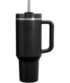Splash-Resistant FlowState The Quencher H2.0 Flowstate Tumbler  | Stanley Create D332L - 40oz Large Capacity Car-Cup Friendly Quencher - Black 2.0