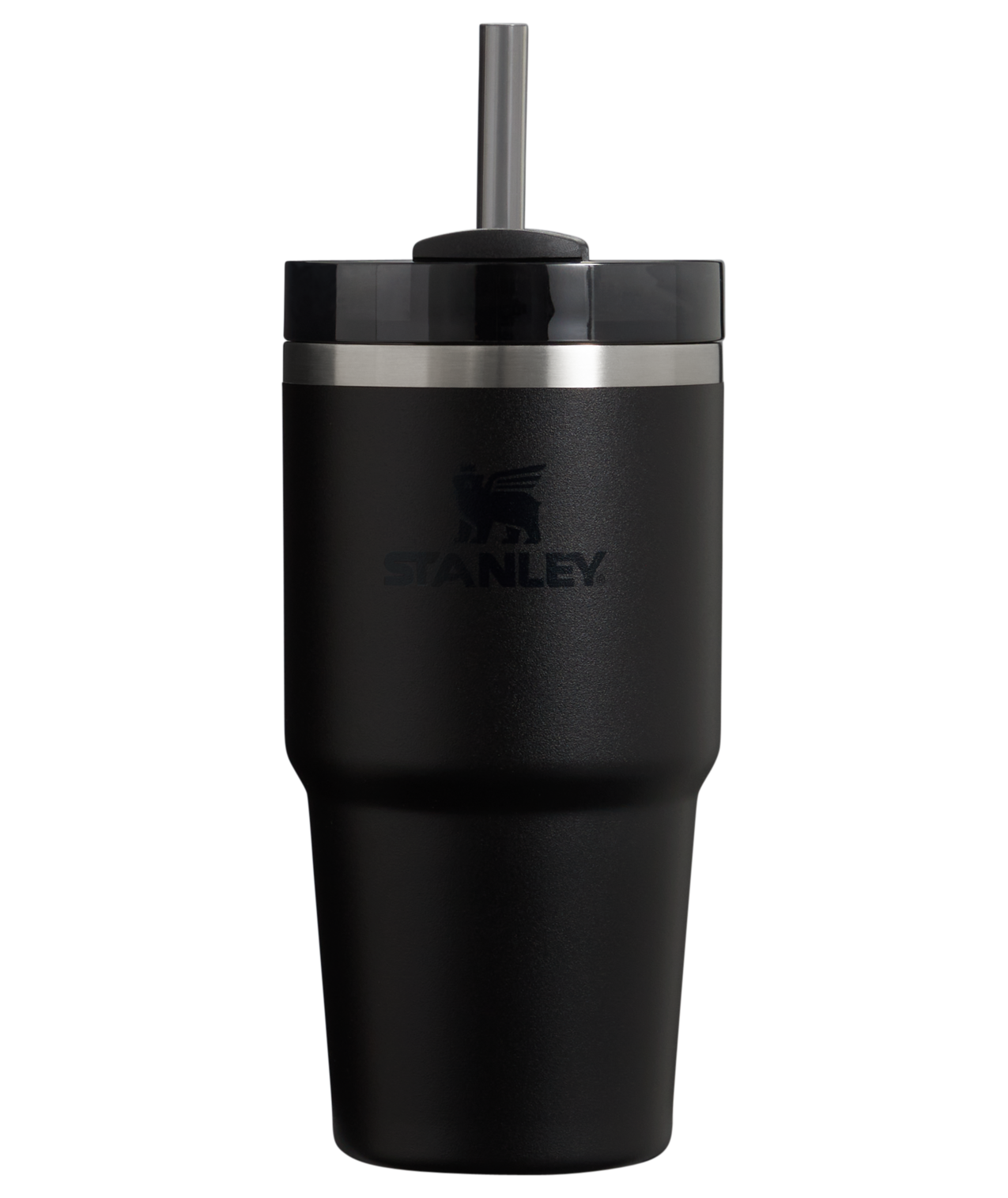 Splash-Resistant FlowState The Quencher H2.0 Flowstate Tumbler | Stanley Create D330L - FlowState 3-Position Lid Insulated Travel Mug - Black 2.0