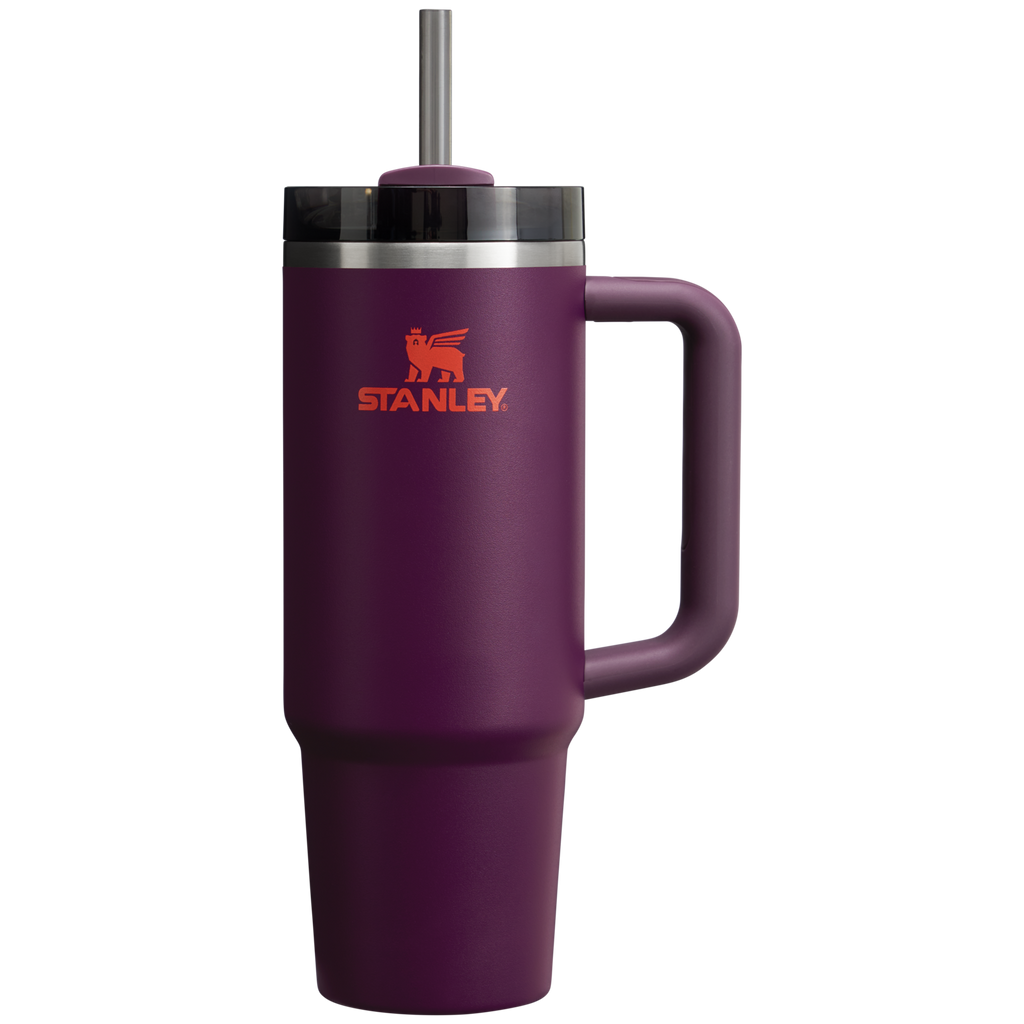 Splash-Resistant FlowState The Quencher H2.0 Flowstate Tumbler | Stanley Create D331C - FlowState 3-Position Lid Insulated Travel Mug - Plum