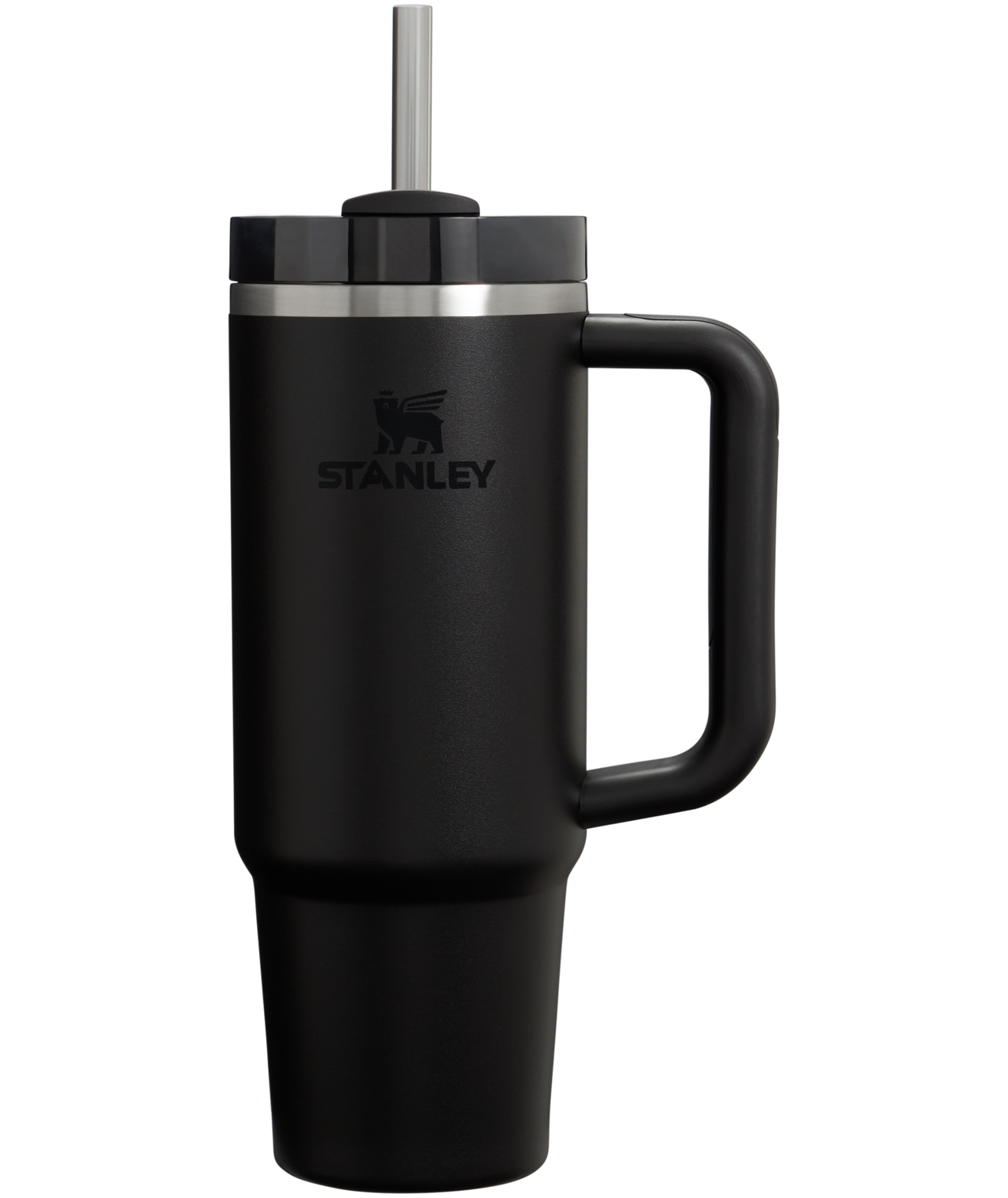 Splash-Resistant FlowState The Quencher H2.0 Flowstate Tumbler | Stanley Create D331C - FlowState 3-Position Lid Insulated Travel Mug - Black 2.0