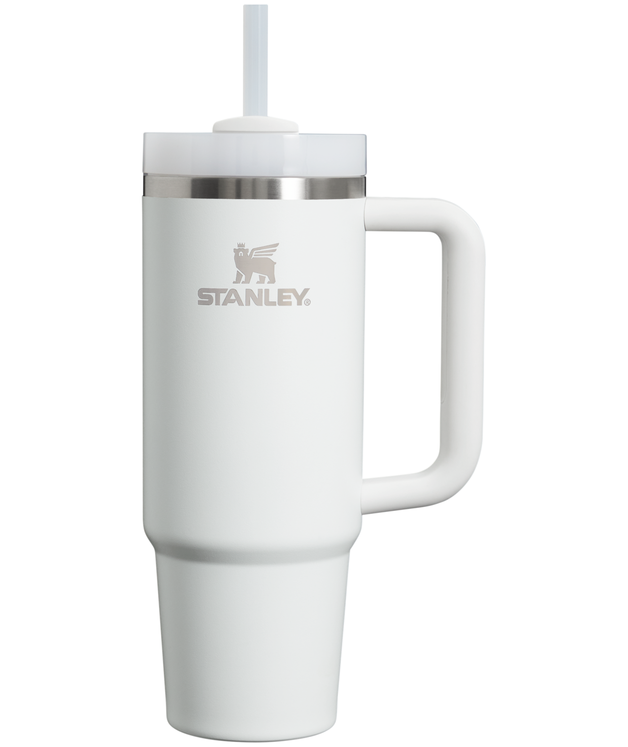 Splash-Resistant FlowState The Quencher H2.0 Flowstate Tumbler | Stanley Create D331C - FlowState 3-Position Lid Insulated Travel Mug - Frost