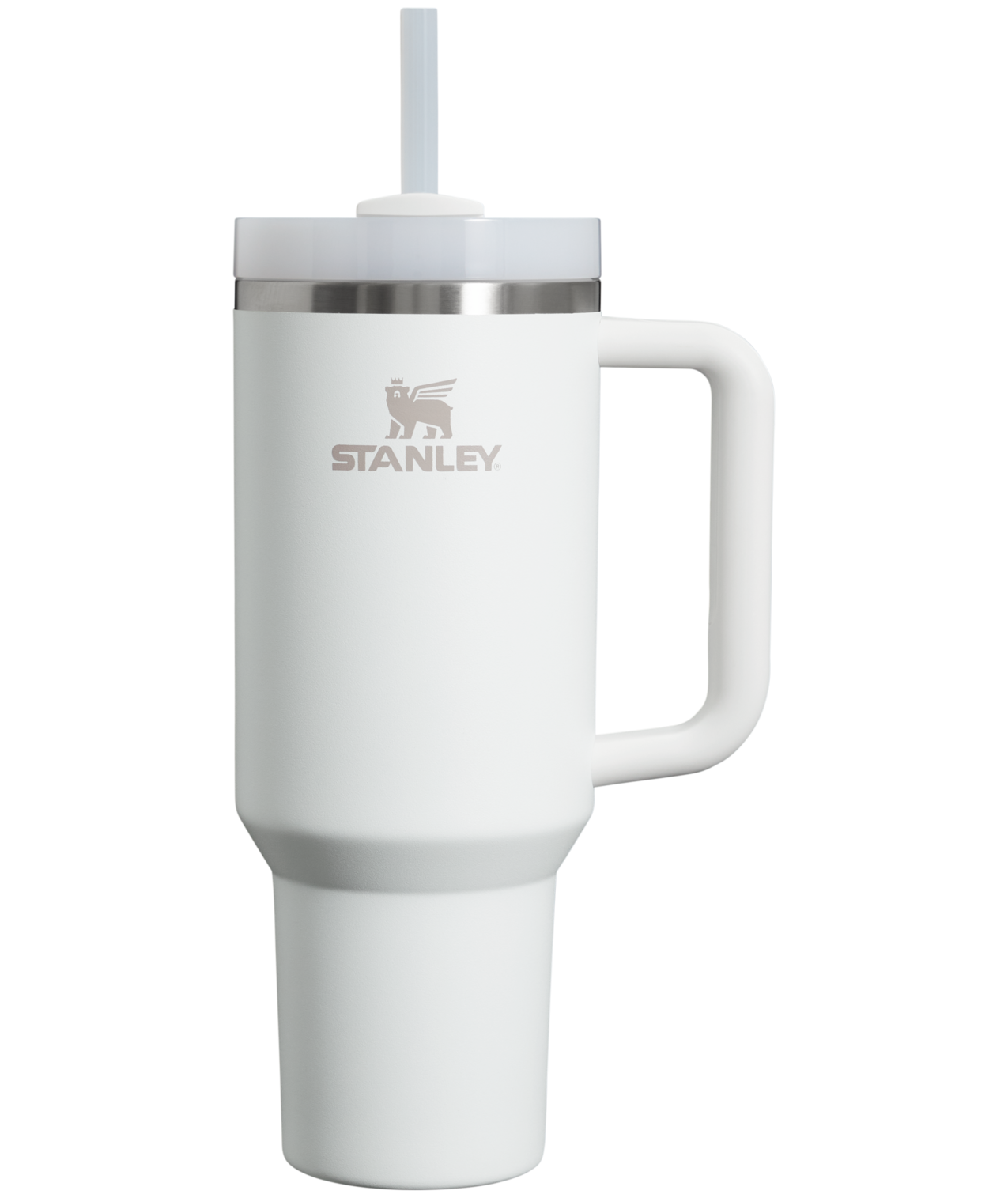 Splash-Resistant FlowState The Quencher H2.0 Flowstate Tumbler  | Stanley Create D332L - 40oz Large Capacity Car-Cup Friendly Quencher - Frost