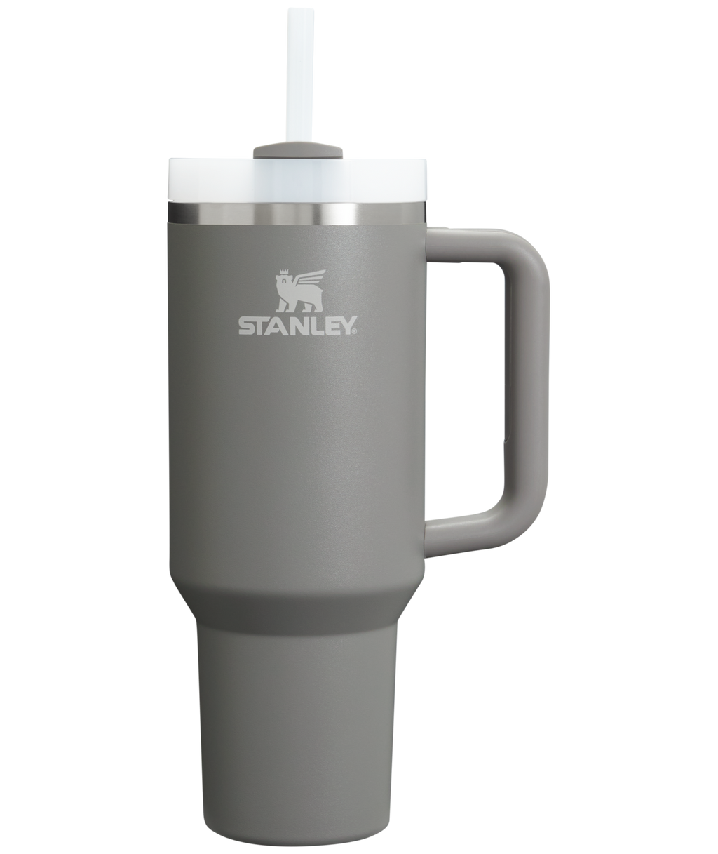 Splash-Resistant FlowState The Quencher H2.0 Flowstate Tumbler  | Stanley Create D332L - 40oz Large Capacity Car-Cup Friendly Quencher - Stone