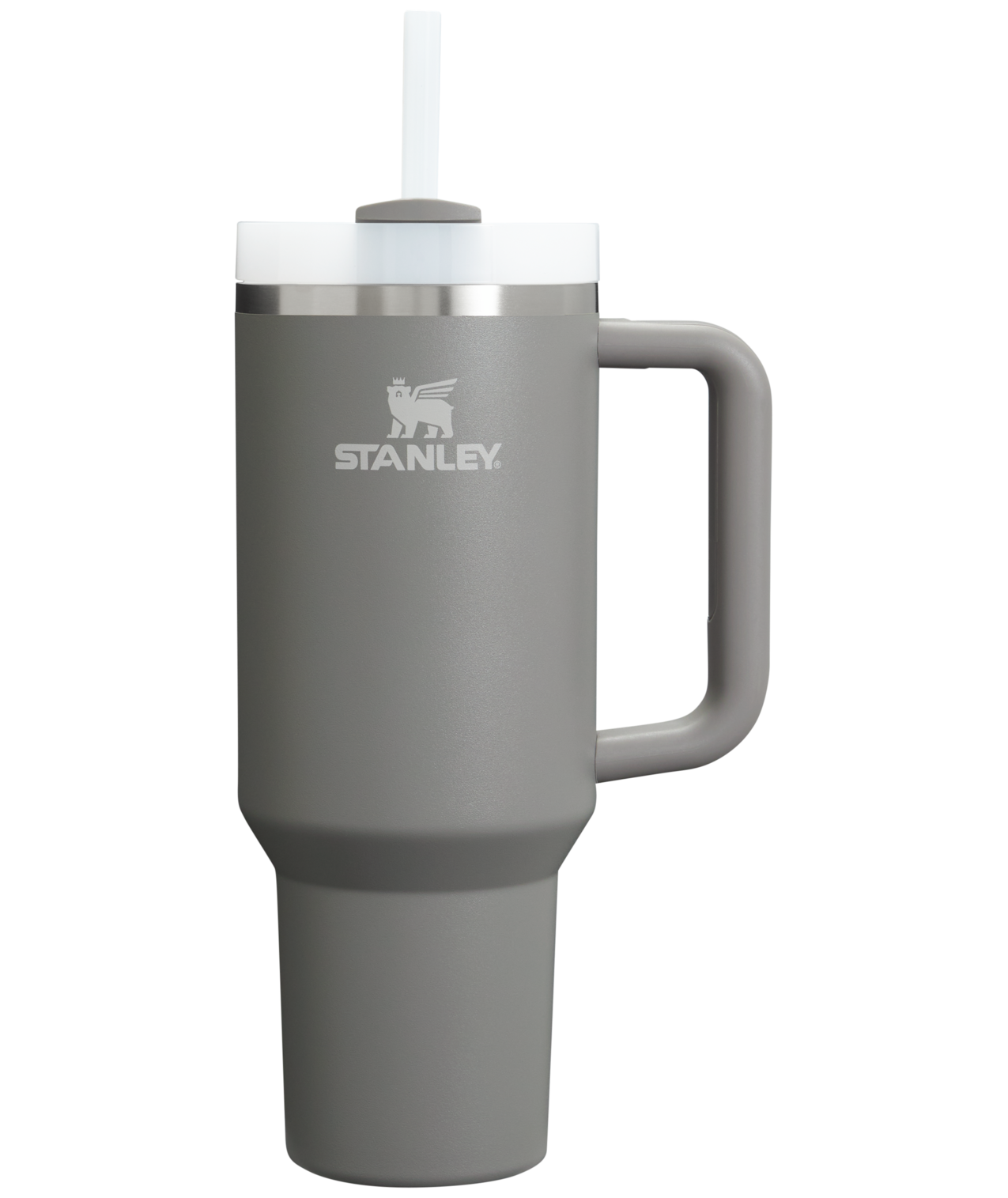 Splash-Resistant FlowState The Quencher H2.0 Flowstate Tumbler  | Stanley Create D332L - 40oz Large Capacity Car-Cup Friendly Quencher - Stone