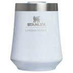 Premium Matte Stanley 1913 x LoveShackFancy Holiday Reserve Wine Tumbler D204X - Premium Insulated Egg-Shaped Wine Glass for Outdoors - Baby Bow Pink Peppermint