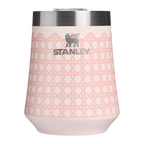 Premium Matte The Reserve Wine Tumbler D352C - Shatterproof Flavor-Preserving Cocktail Tumbler with Lid - Rose Quartz Rattan