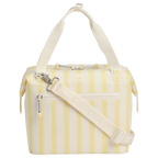 Leak-Proof Insulated The All Day Julienne Mini Cooler D349V - Heavy-Duty Ice-Retention Food & Beverage Carrier - Cream Picnic Stripe