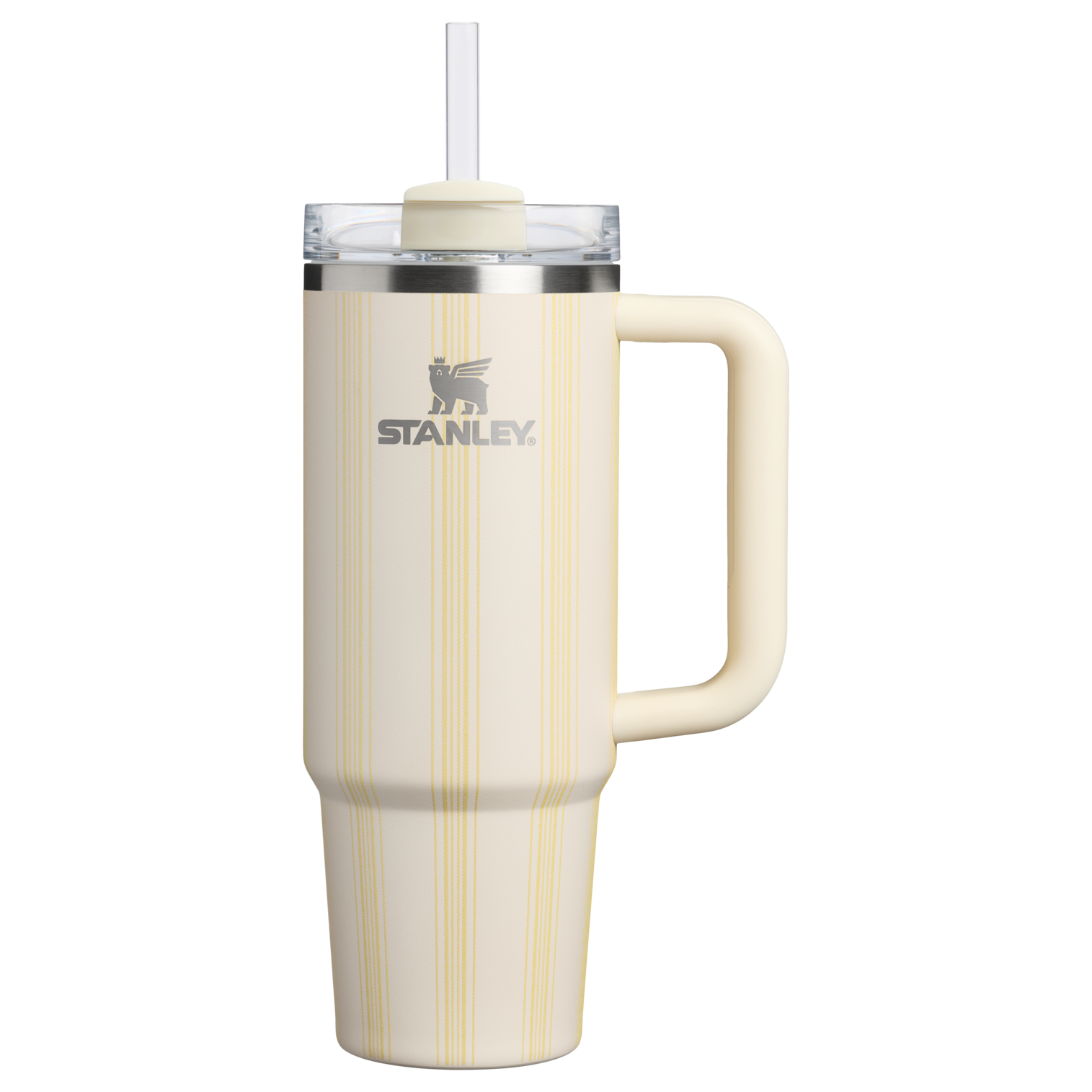Double-Wall Vacuum The Quencher H2.0 Flowstate Tumbler D343V - 40oz Large Capacity Car-Cup Friendly Quencher - Cream Picnic Stripe