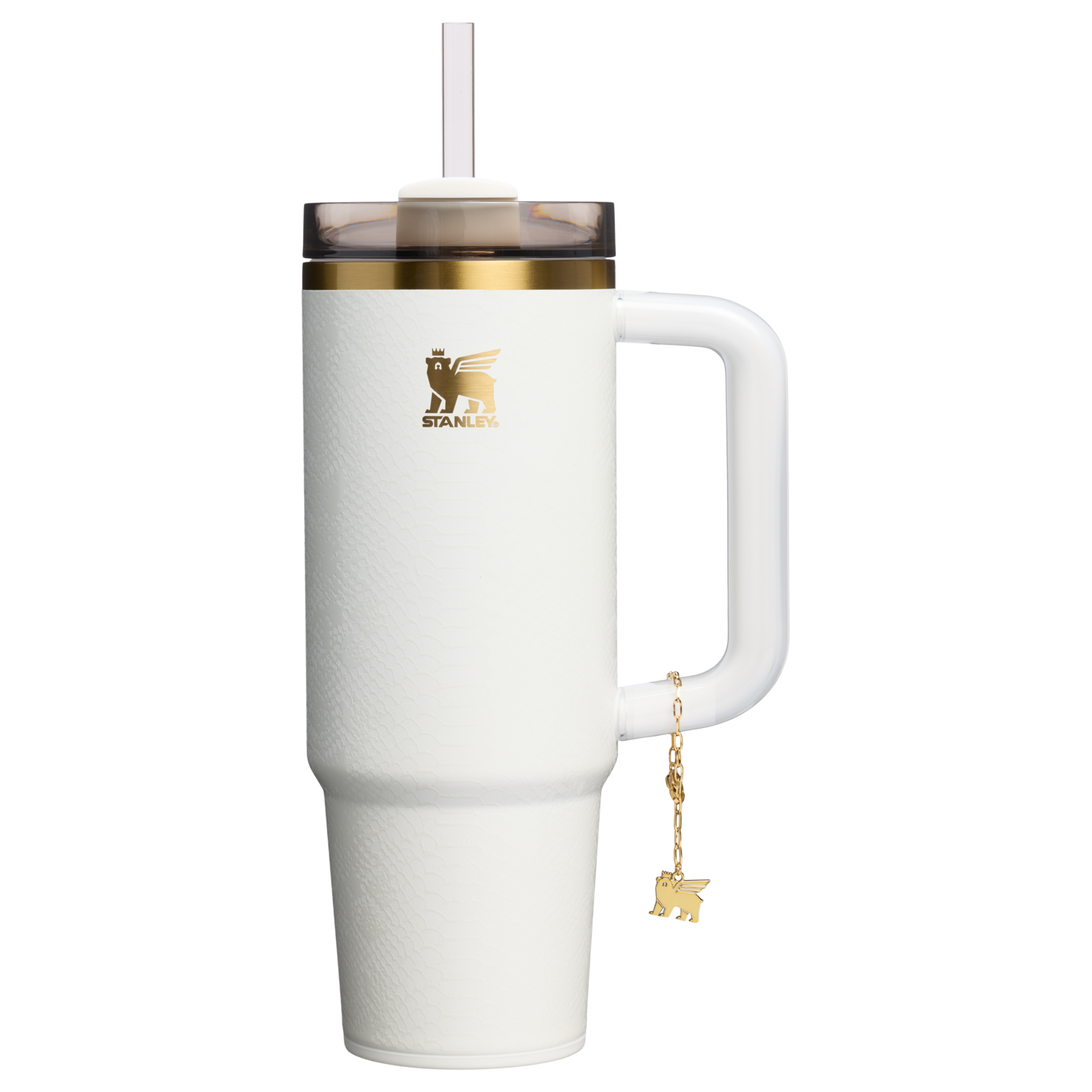 Splash-Resistant FlowState The Quencher Luxe H2.0 Flowstate Tumbler D171F - 40oz Large Capacity Car-Cup Friendly Quencher - Pale Stone Snakeskin