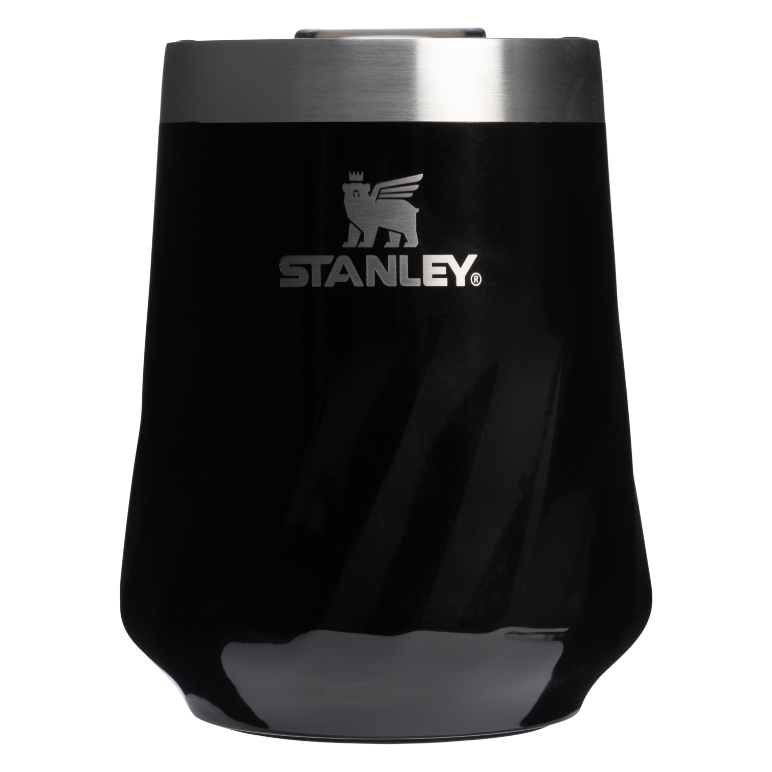 Flavor-Preserving The Textured Reserve Wine Tumbler D141Z - Reserve Collection Stainless Steel Whiskey Cup - Black Gloss