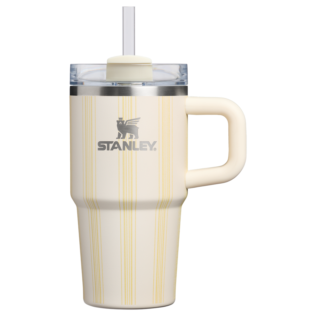 Double-Wall Vacuum The Quencher H2.0 Flowstate Tumbler D344H - Premium Stainless Steel Straw Cup for All-Day Hydration - Cream Picnic Stripe