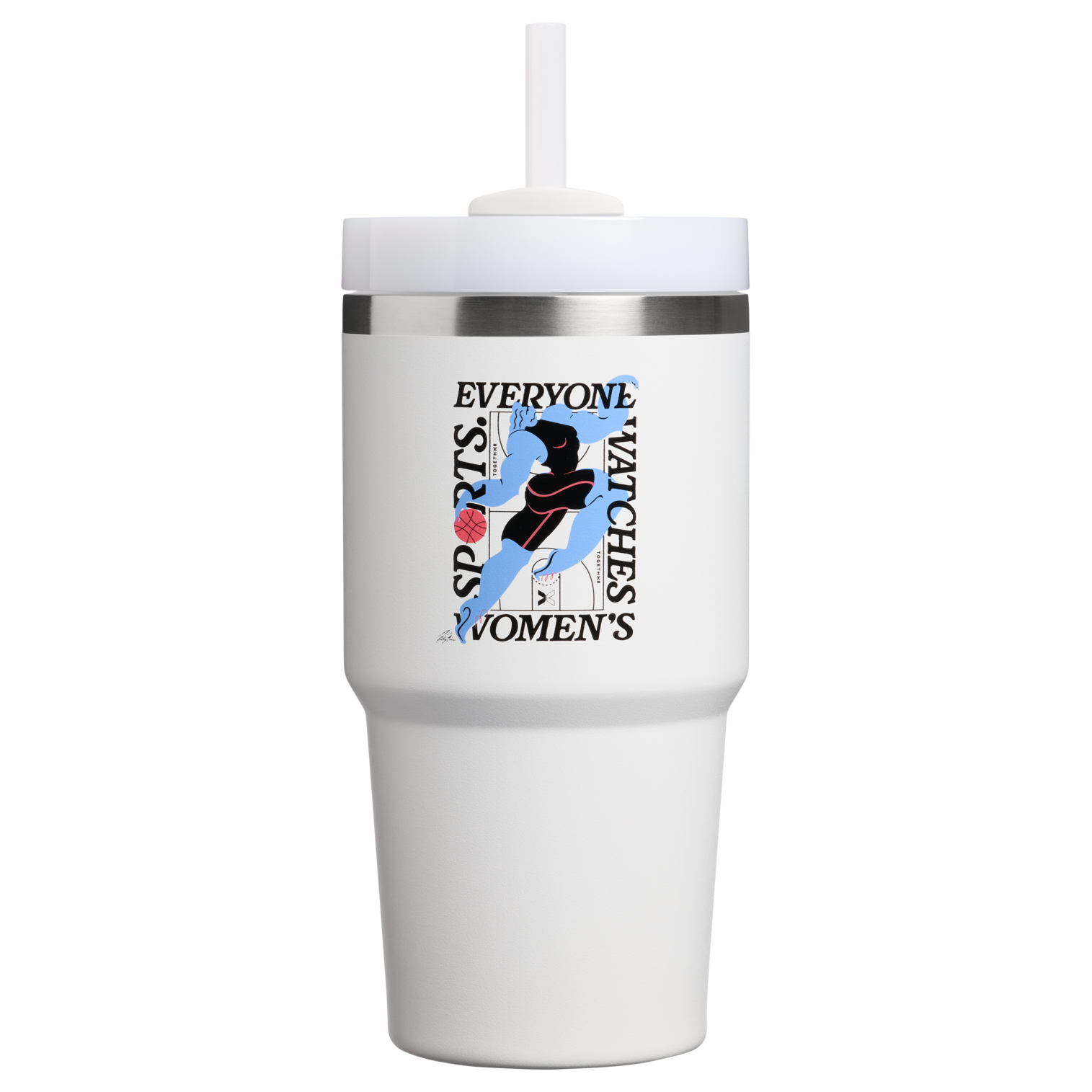 Large Capacity The Quencher H2.0 Flowstate Tumbler D341T - FlowState 3-Position Lid Insulated Travel Mug - Tournament White