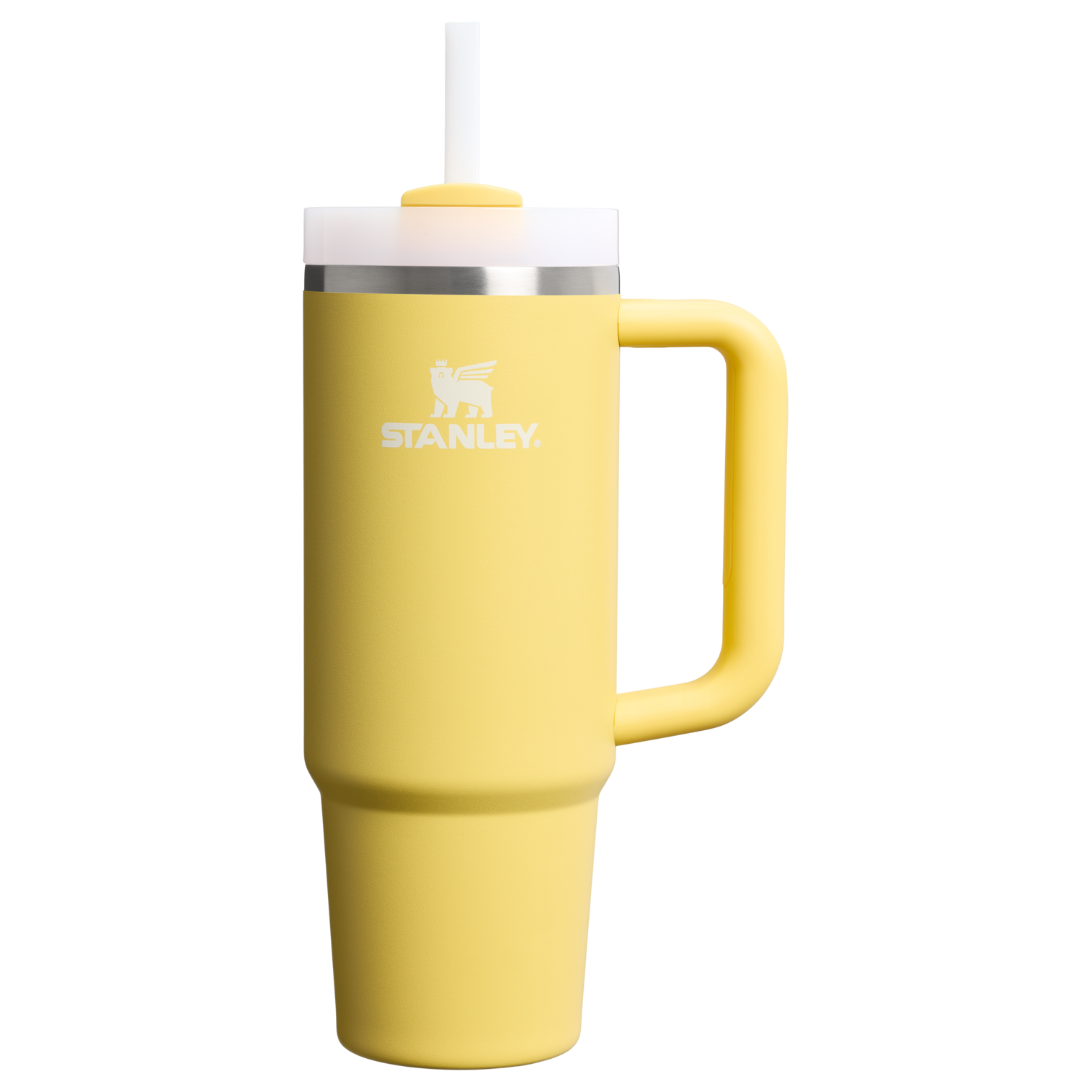 Splash-Resistant FlowState The Quencher H2.0 Flowstate Tumbler | Stanley Create D331C - FlowState 3-Position Lid Insulated Travel Mug - Daffodil
