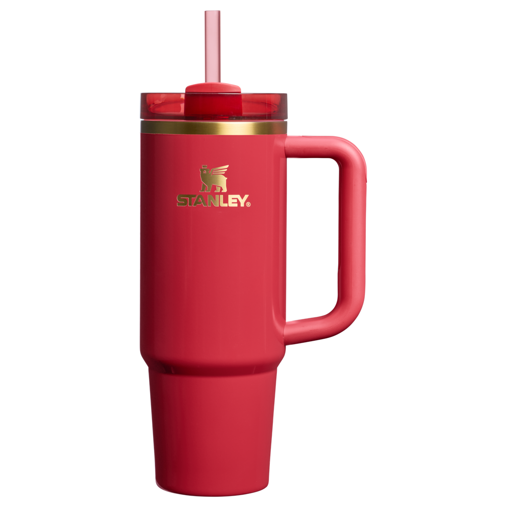 Car-Cup Friendly The Cheers & Cheer Quencher H2.0 Flowstate Tumbler D189S - 40oz Large Capacity Car-Cup Friendly Quencher - Holly Berry Gloss