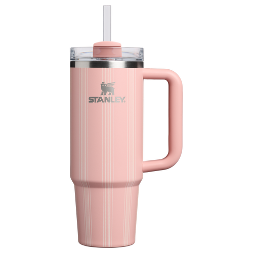 Double-Wall Vacuum The Quencher H2.0 Flowstate Tumbler D343V - 40oz Large Capacity Car-Cup Friendly Quencher - Peach Rose Picnic Stripe