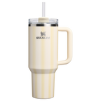 Double-Wall Vacuum The Quencher H2.0 Flowstate Tumbler D342C - 40oz Large Capacity Car-Cup Friendly Quencher - Cream Picnic Stripe
