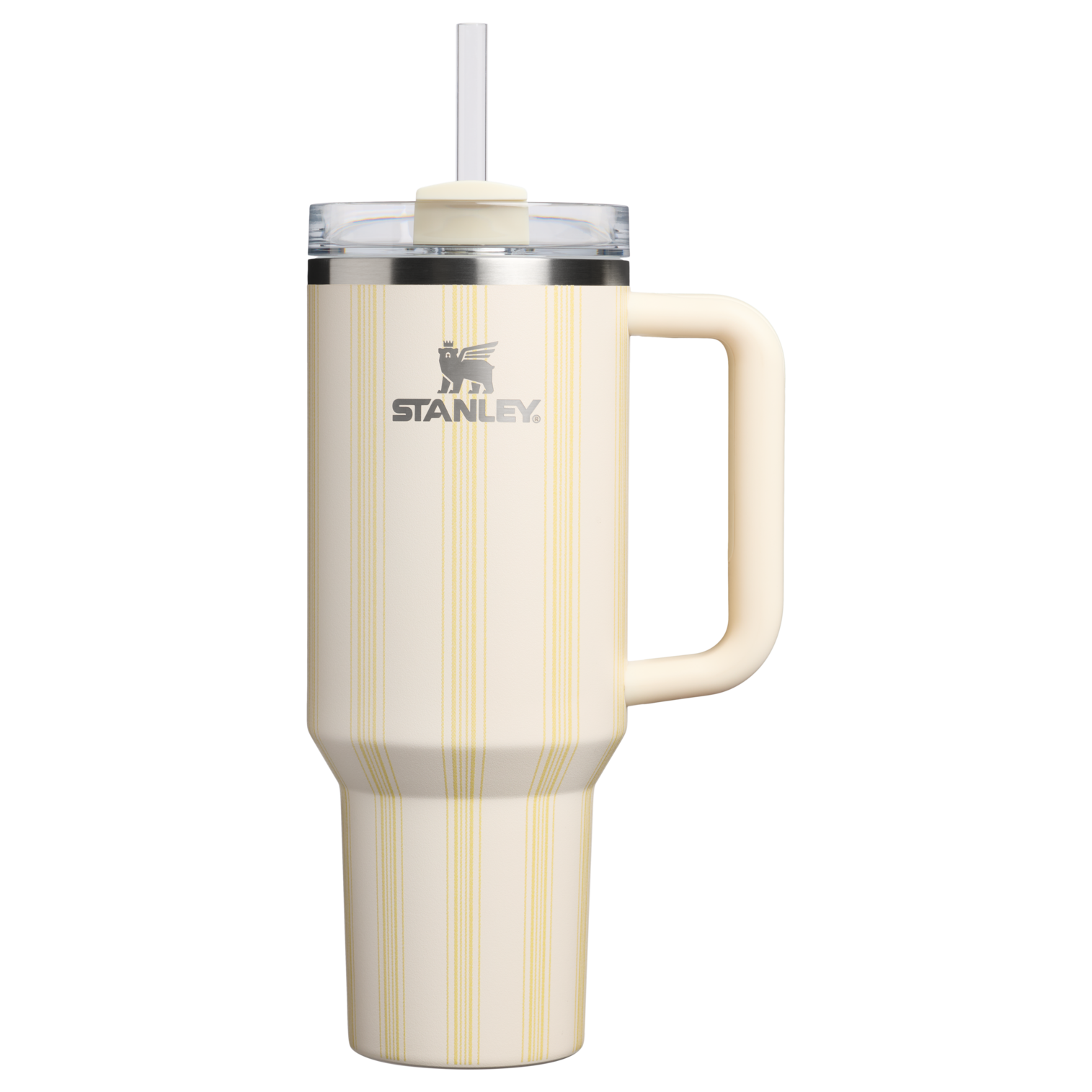 Double-Wall Vacuum The Quencher H2.0 Flowstate Tumbler D342C - 40oz Large Capacity Car-Cup Friendly Quencher - Cream Picnic Stripe
