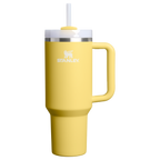 Splash-Resistant FlowState The Quencher H2.0 Flowstate Tumbler  | Stanley Create D332L - 40oz Large Capacity Car-Cup Friendly Quencher - Daffodil