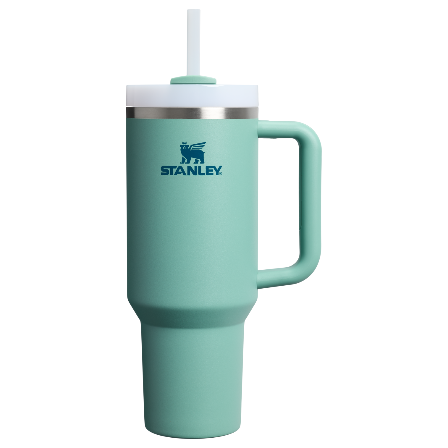 Splash-Resistant FlowState The Quencher H2.0 Flowstate Tumbler  | Stanley Create D332L - 40oz Large Capacity Car-Cup Friendly Quencher - Spring Green