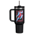 Insulated Travel The Quencher H2.0 Flowstate Tumbler D340Y - Double-Wall Vacuum Insulated Travel Tumbler with Straw - Tournament Black