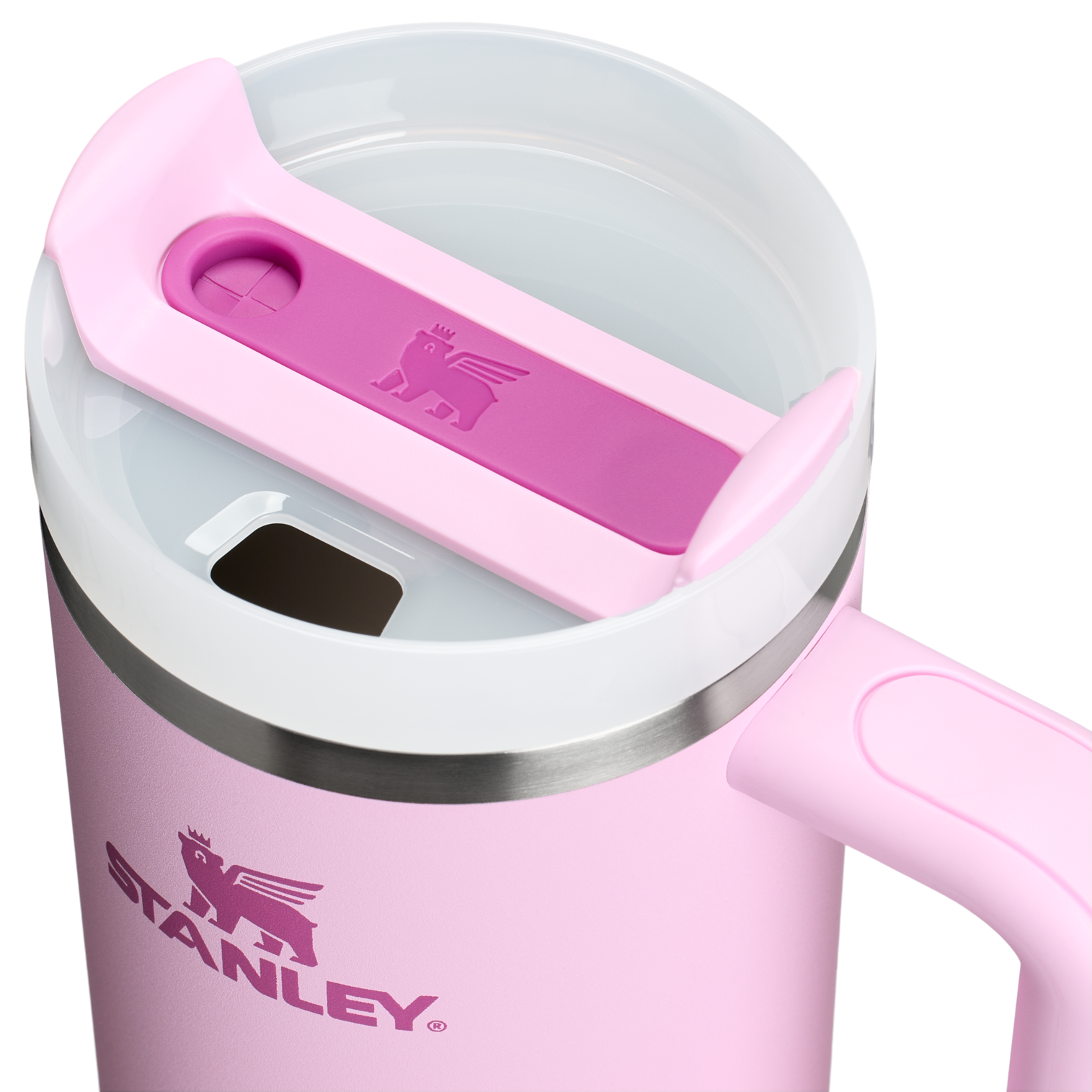 Splash-Resistant FlowState The Quencher H2.0 Flowstate Tumbler | Stanley Create D331C - FlowState 3-Position Lid Insulated Travel Mug Detail