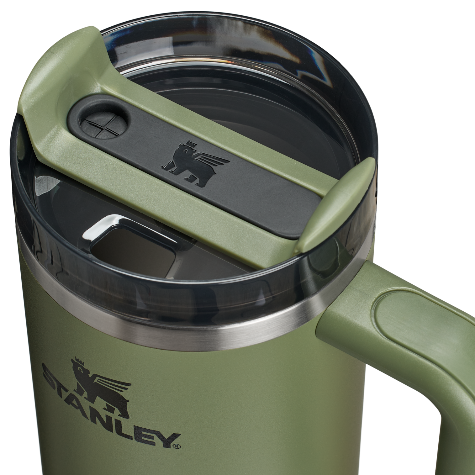 Splash-Resistant FlowState The Quencher H2.0 Flowstate Tumbler | Stanley Create D331C - FlowState 3-Position Lid Insulated Travel Mug Detail
