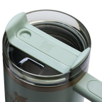 Splash-Resistant FlowState The Quencher H2.0 Flowstate Tumbler | Stanley Create D331C - FlowState 3-Position Lid Insulated Travel Mug Detail