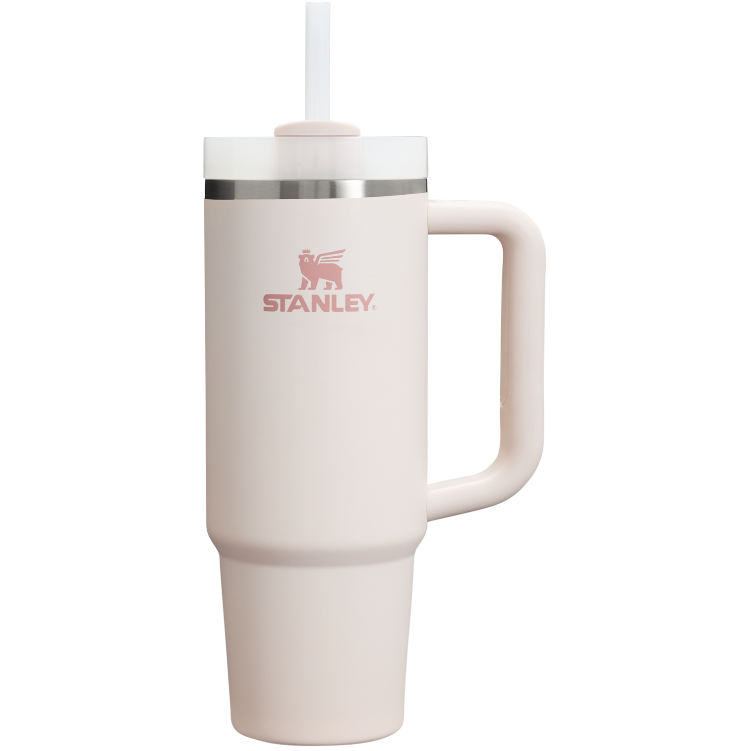 Splash-Resistant FlowState The Quencher H2.0 Flowstate Tumbler | Stanley Create D331C - FlowState 3-Position Lid Insulated Travel Mug - Rose Quartz 2.0