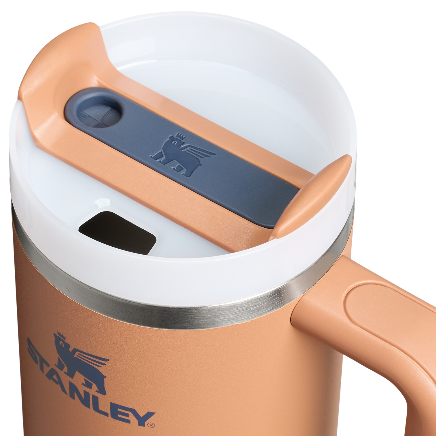 Splash-Resistant FlowState The Quencher H2.0 Flowstate Tumbler | Stanley Create D331C - FlowState 3-Position Lid Insulated Travel Mug Detail