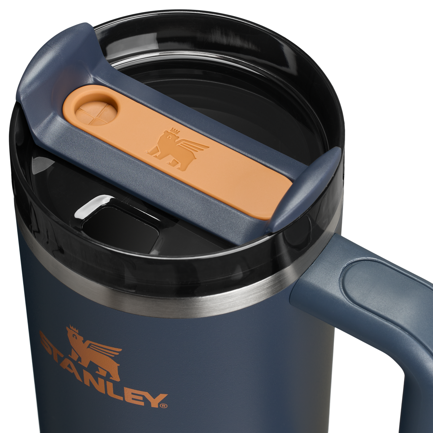 Splash-Resistant FlowState The Quencher H2.0 Flowstate Tumbler | Stanley Create D331C - FlowState 3-Position Lid Insulated Travel Mug Detail