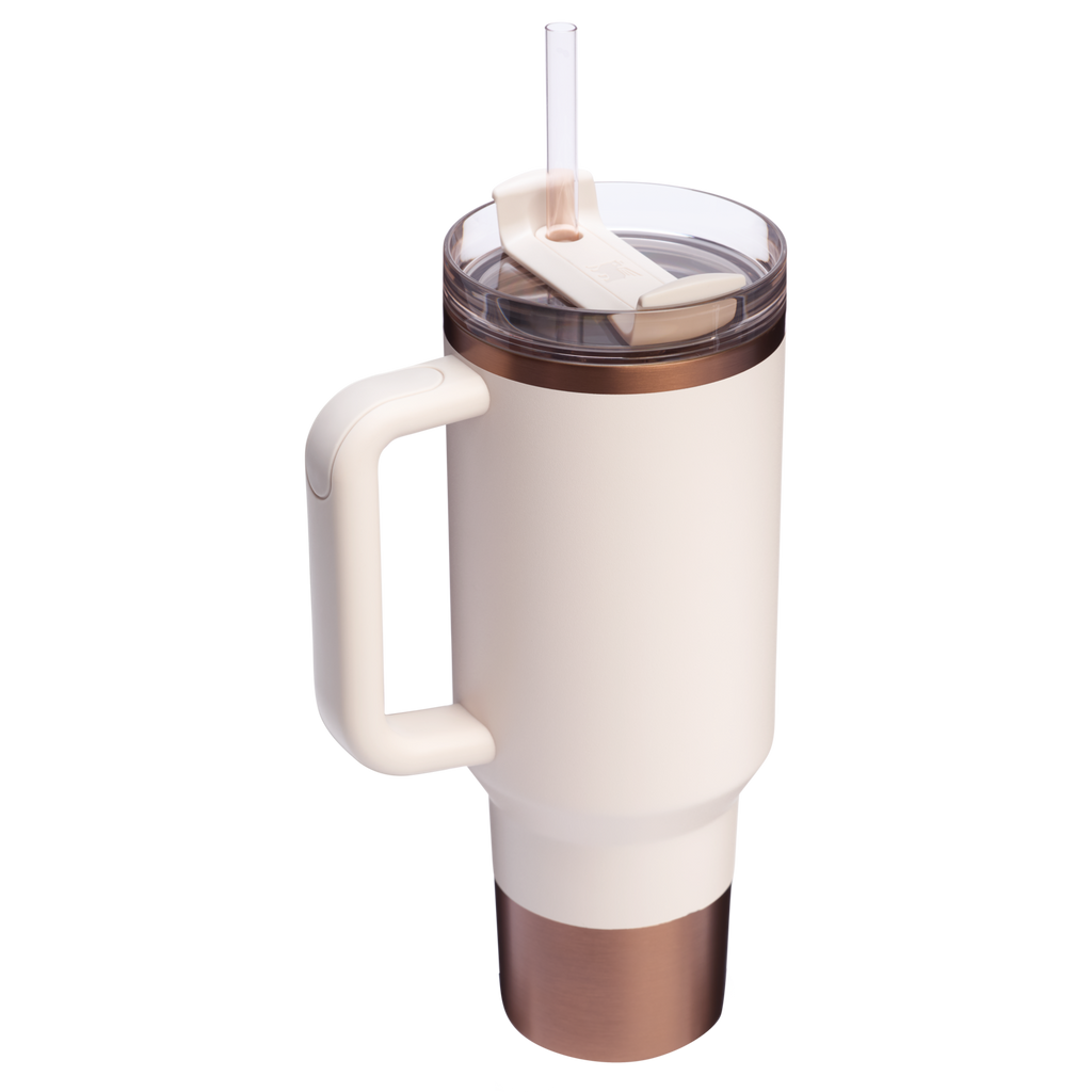 Splash-Resistant FlowState The Quencher H2.0 Flowstate Tumbler  | Stanley Create D332L - 40oz Large Capacity Car-Cup Friendly Quencher Detail