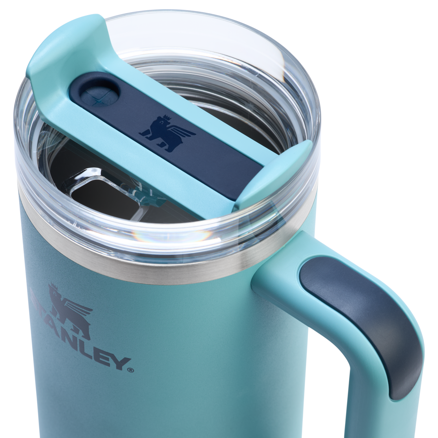 Splash-Resistant FlowState The Quencher H2.0 Flowstate Tumbler | Stanley Create D331C - FlowState 3-Position Lid Insulated Travel Mug Detail