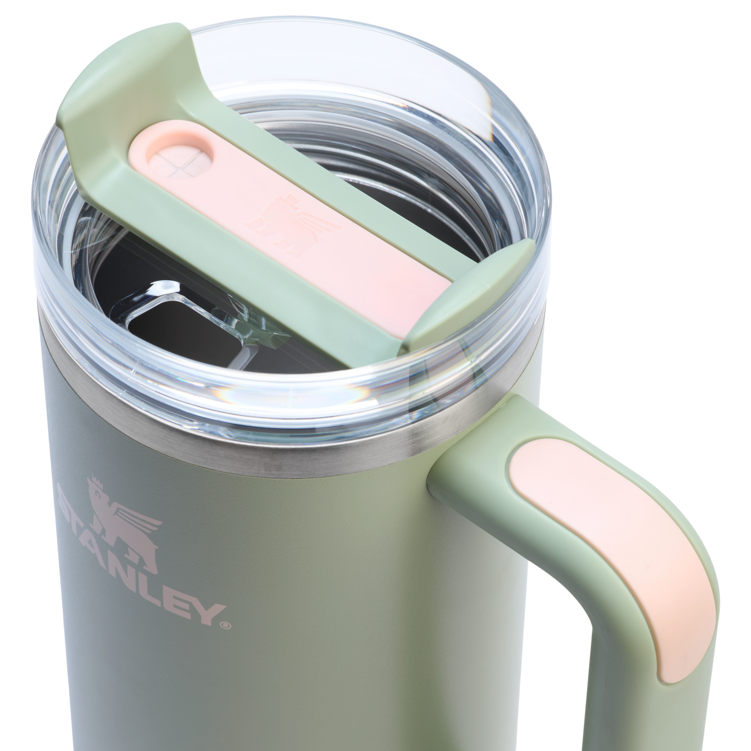 Splash-Resistant FlowState The Quencher H2.0 Flowstate Tumbler | Stanley Create D331C - FlowState 3-Position Lid Insulated Travel Mug Detail