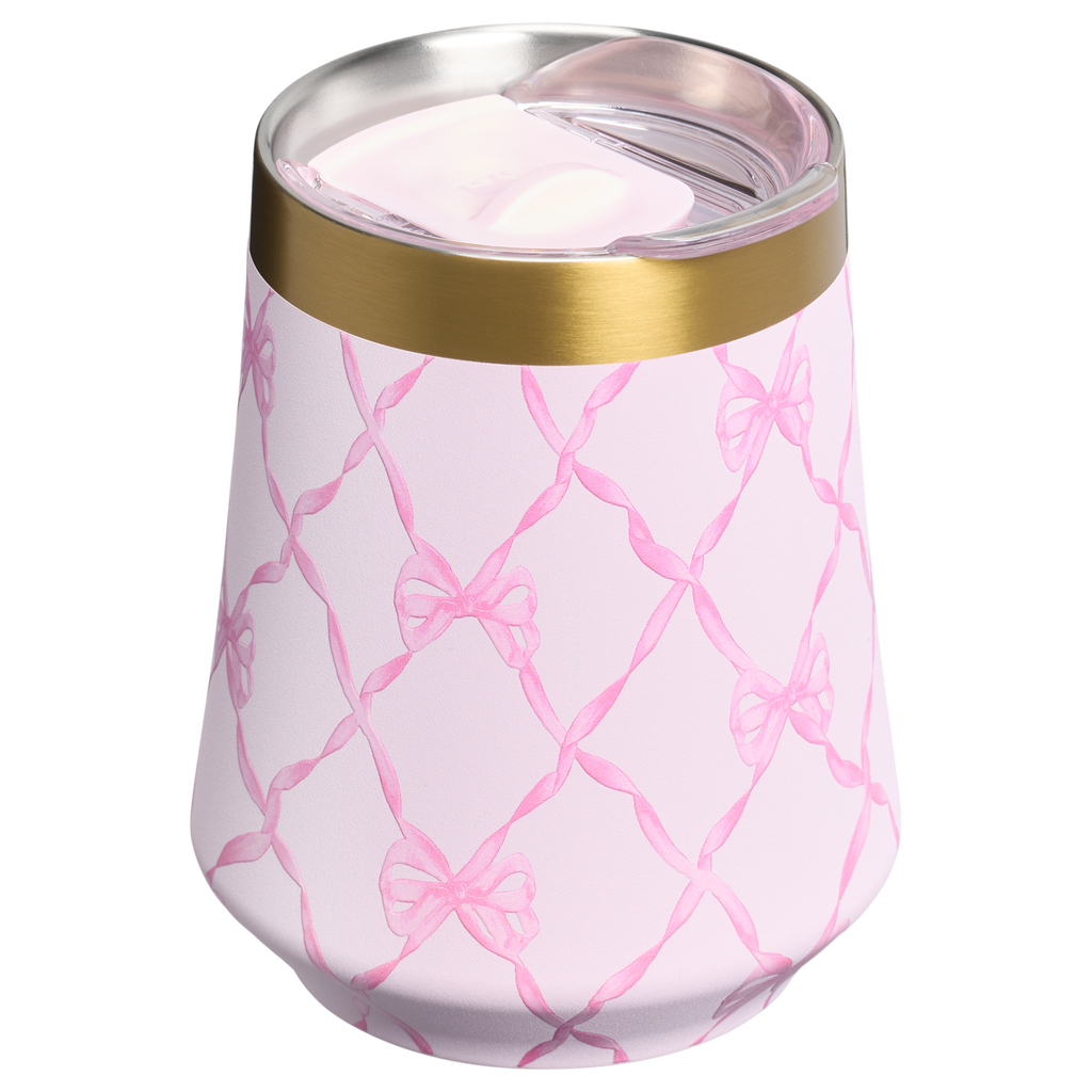 Premium Matte Stanley 1913 x LoveShackFancy Holiday Reserve Wine Tumbler D204X - Premium Insulated Egg-Shaped Wine Glass for Outdoors Detail