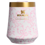 Shatterproof Luxury Stanley 1913 x LoveShackFancy Holiday Reserve Wine Tumbler D367F - Reserve Collection Stainless Steel Whiskey Cup - Coquette Bow Chantilly