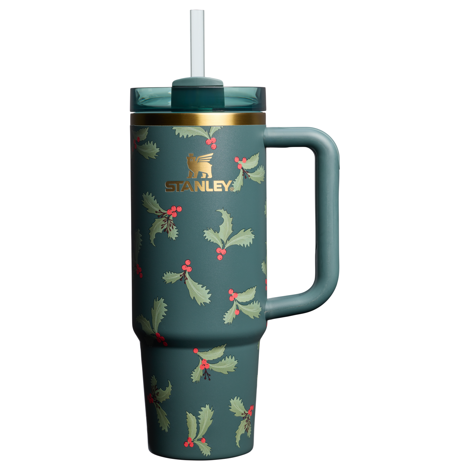 Car-Cup Friendly The Cheers & Cheer Quencher H2.0 Flowstate Tumbler D189S - 40oz Large Capacity Car-Cup Friendly Quencher - Holiday Botanical