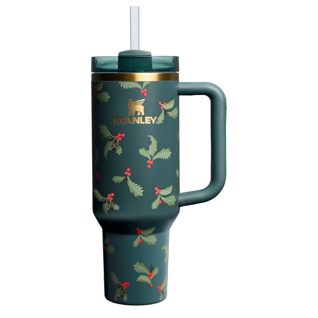 Splash-Resistant FlowState The Cheers & Cheer Quencher H2.0 Flowstate Tumbler D188Q - Premium Stainless Steel Straw Cup for All-Day Hydration - Holiday Botanical