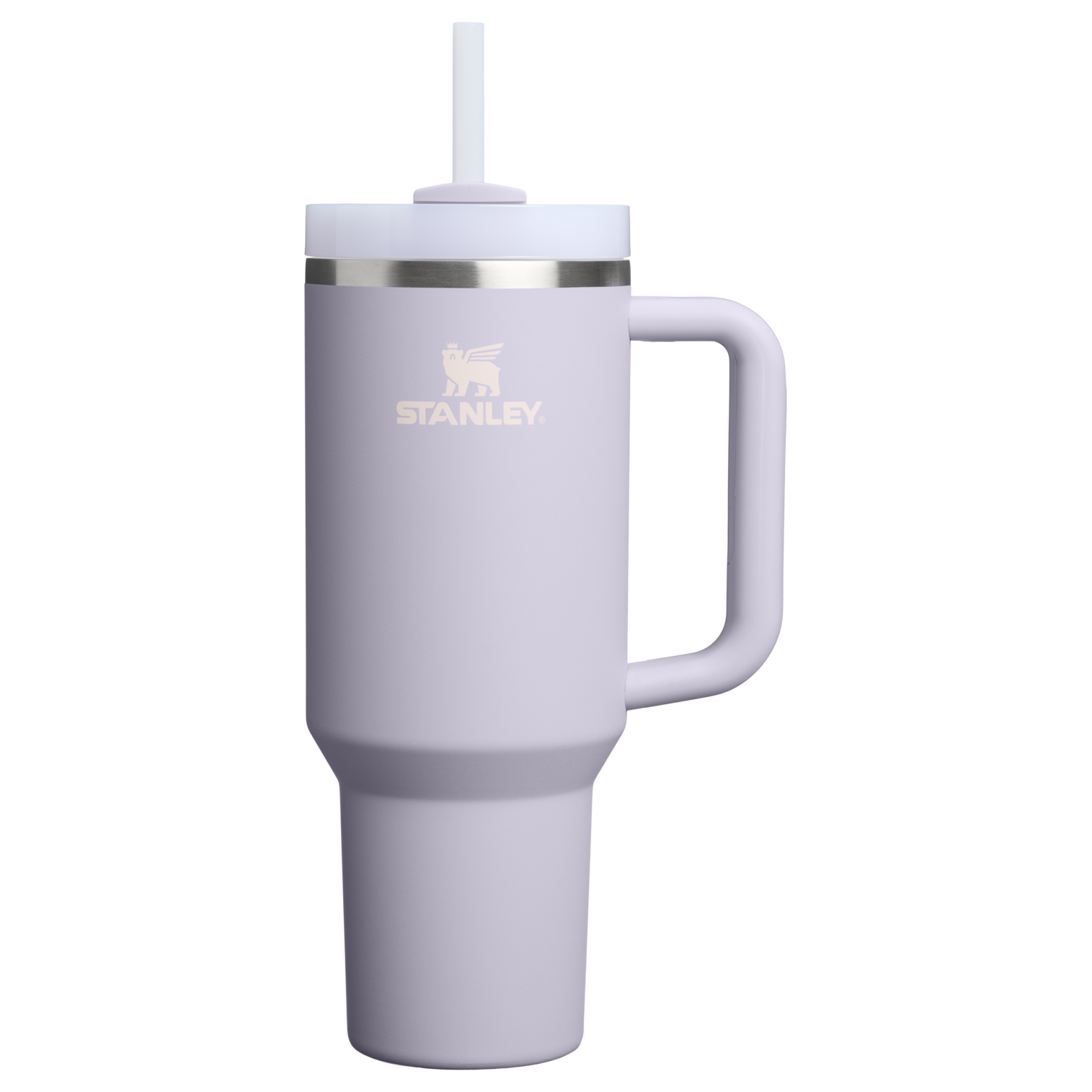 Splash-Resistant FlowState The Quencher H2.0 Flowstate Tumbler  | Stanley Create D332L - 40oz Large Capacity Car-Cup Friendly Quencher - Purple Dust