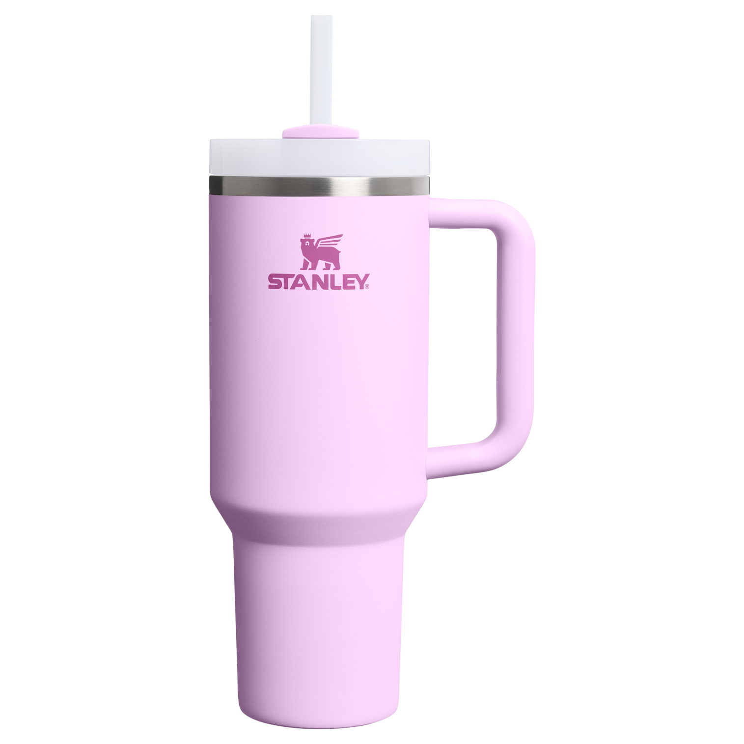 Splash-Resistant FlowState The Quencher H2.0 Flowstate Tumbler  | Stanley Create D332L - 40oz Large Capacity Car-Cup Friendly Quencher - Soft Orchid