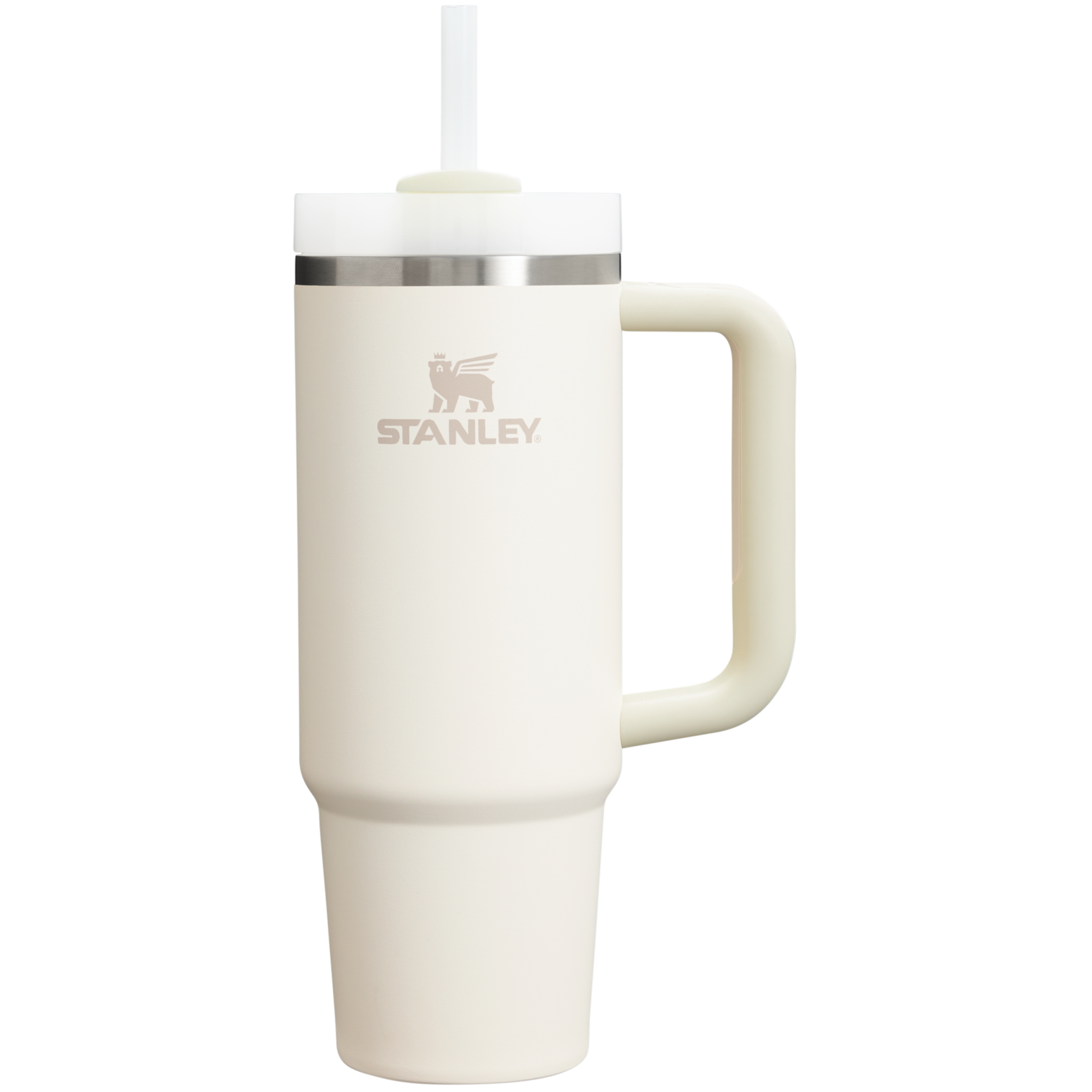 Splash-Resistant FlowState The Quencher H2.0 Flowstate Tumbler | Stanley Create D331C - FlowState 3-Position Lid Insulated Travel Mug - Cream 2.0