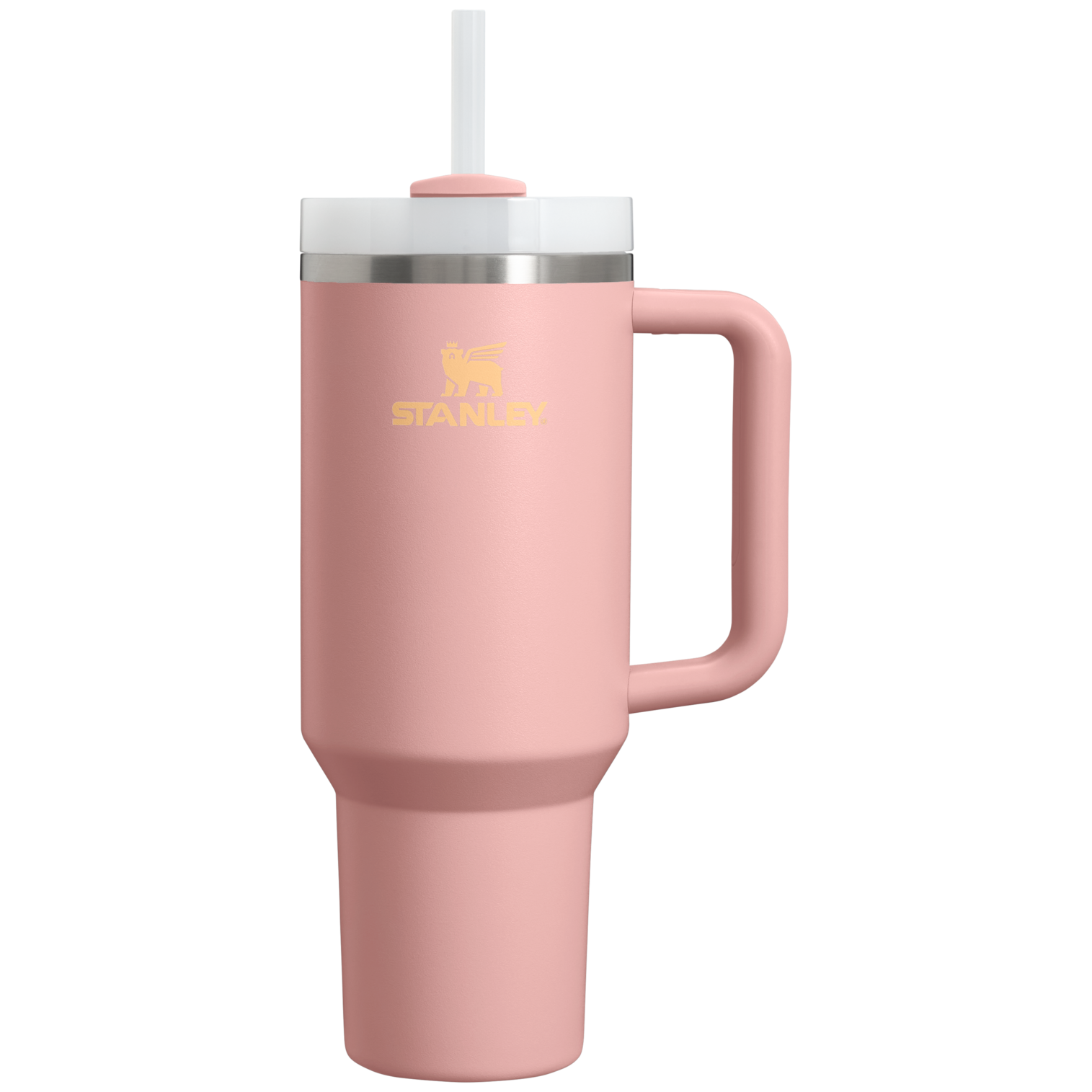 Splash-Resistant FlowState The Quencher H2.0 Flowstate Tumbler  | Stanley Create D332L - 40oz Large Capacity Car-Cup Friendly Quencher - Peach Rose