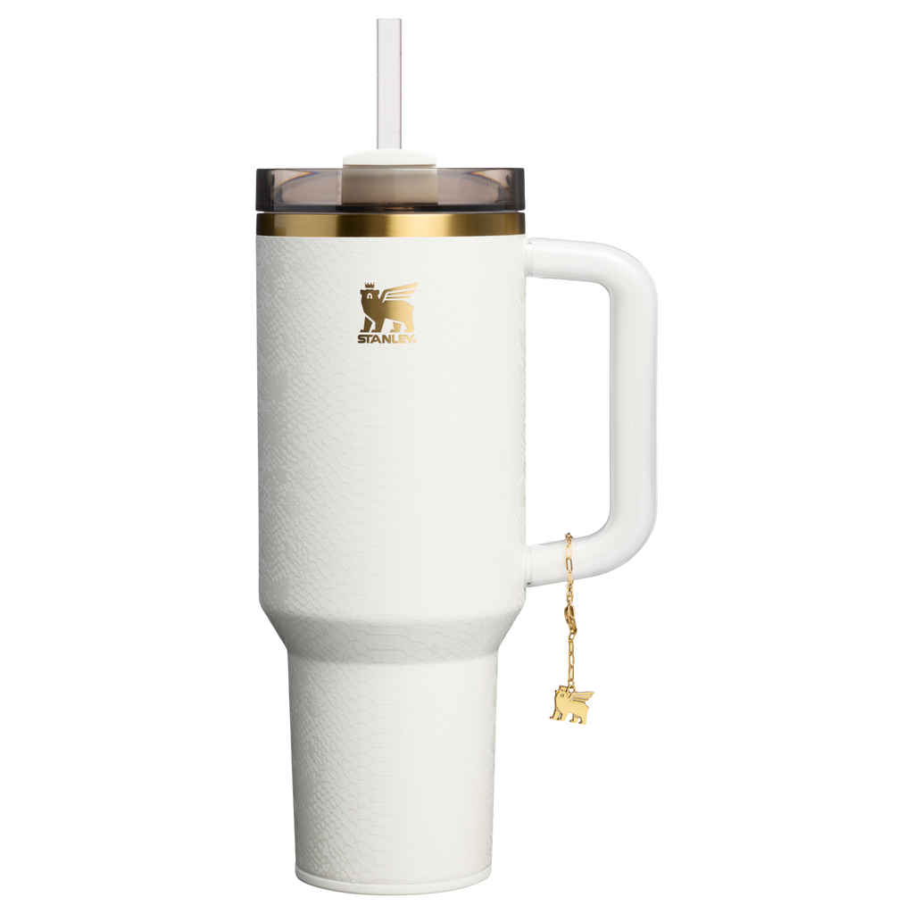Splash-Resistant FlowState The Quencher Luxe H2.0 Flowstate Tumbler D170A - FlowState 3-Position Lid Insulated Travel Mug - Pale Stone Snakeskin