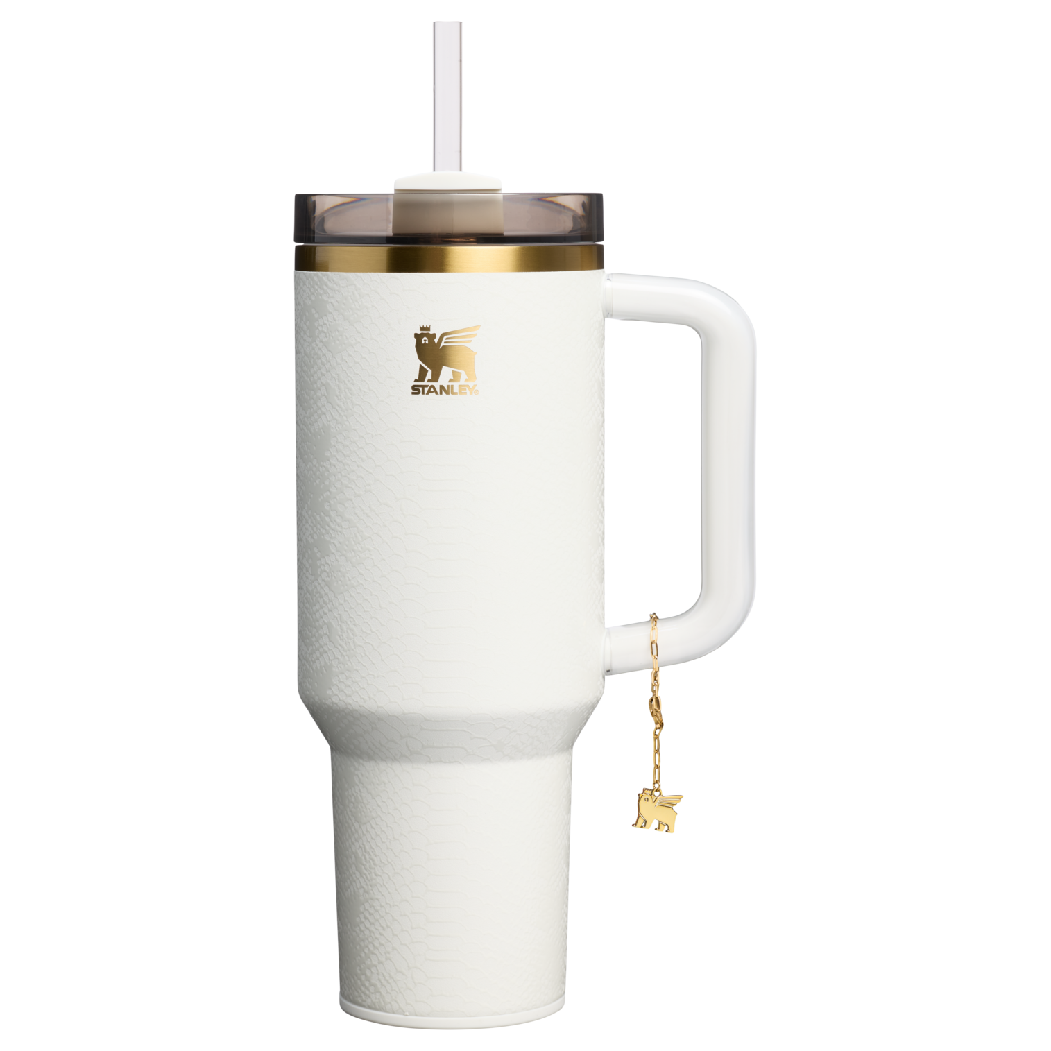 Splash-Resistant FlowState The Quencher Luxe H2.0 Flowstate Tumbler D170A - FlowState 3-Position Lid Insulated Travel Mug - Pale Stone Snakeskin