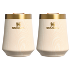 Vacuum Insulated Wine The Cheers & Cheer Reserve Wine Tumbler | 2-pack D190T - Premium Insulated Egg-Shaped Wine Glass for Outdoors - Birch Woodgrain