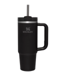 Splash-Resistant FlowState The Quencher H2.0 Flowstate Tumbler  | Stanley Create D332L - 40oz Large Capacity Car-Cup Friendly Quencher - Black